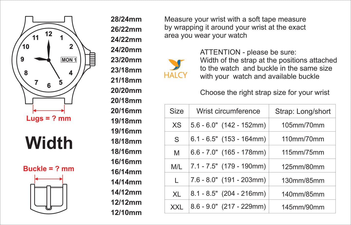 Dây đồng hồ da trăn với chốt tháo nhanh - Lựa chọn chiều rộng - 16mm, 18mm, 20mm, 22mm, 24mm, v.v.