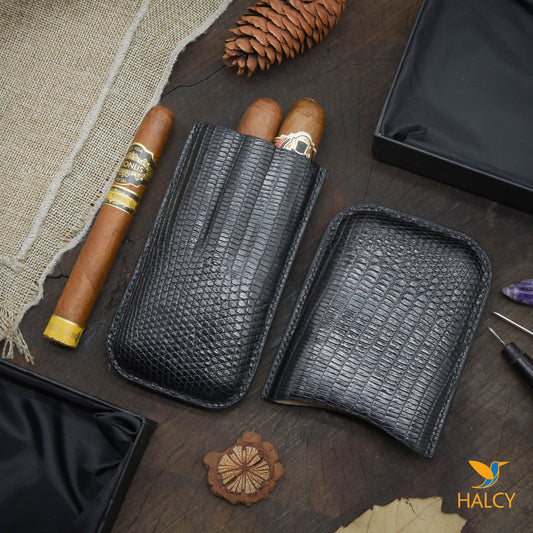 Bao Cigar 3 điếu da Kỳ đà