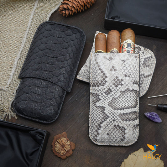 Bao Cigar 3 điếu da Trăn