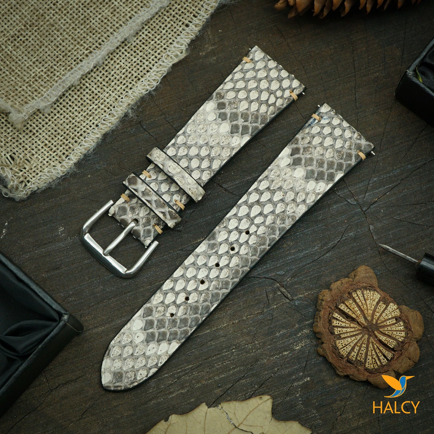 Dây đồng hồ da trăn với chốt tháo nhanh - Lựa chọn chiều rộng - 16mm, 18mm, 20mm, 22mm, 24mm, v.v.