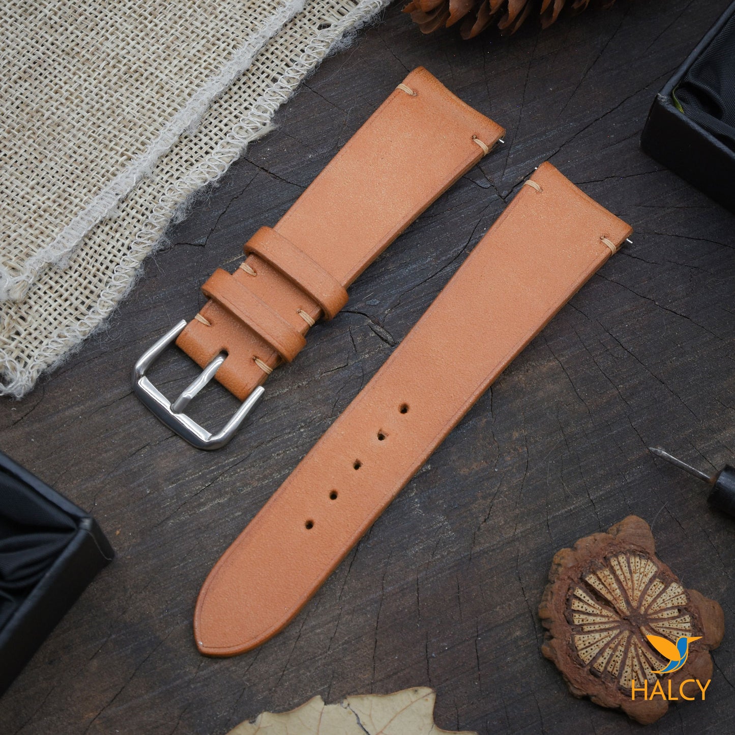 Dây đồng hồ da bê Pueblo Ý với chốt tháo nhanh - Lựa chọn chiều rộng - 16mm, 18mm, 20mm, 22mm, 24mm, v.v.