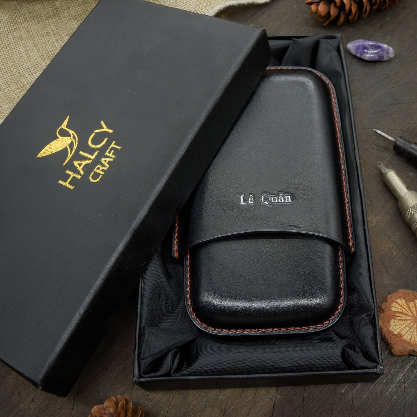 Bao da xì gà Full grain leather