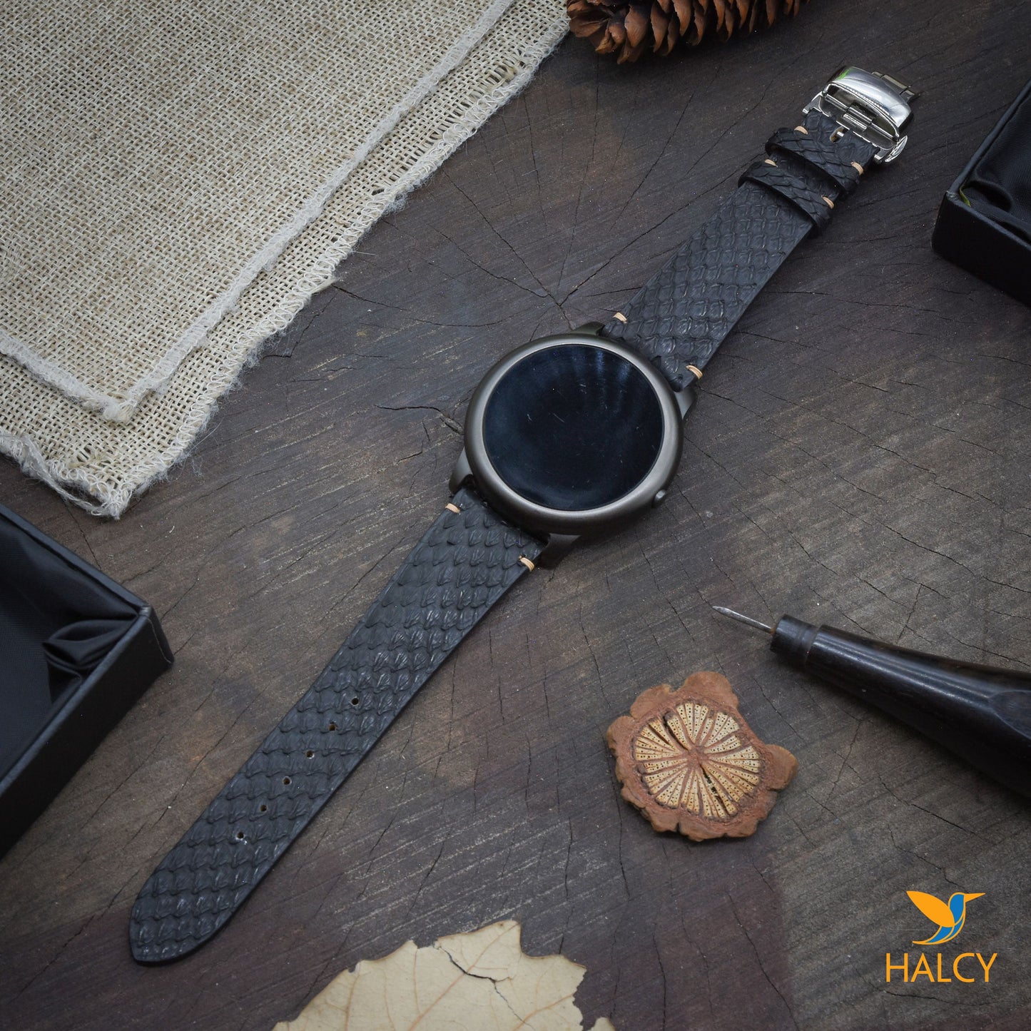 Dây đồng hồ Samsung, Garmin da trăn - Chốt tháo lắp nhanh - Khóa bướm - Lựa chọn màu khóa