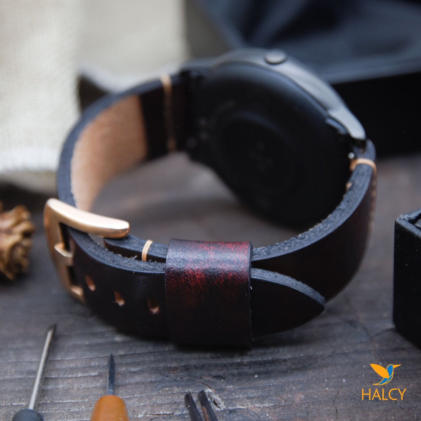 Dây đồng hồ da bò Vegetable Tanned Ý với chốt tháo nhanh - Lựa chọn chiều rộng - 16mm, 18mm, 20mm, 22mm, 24mm, v.v.