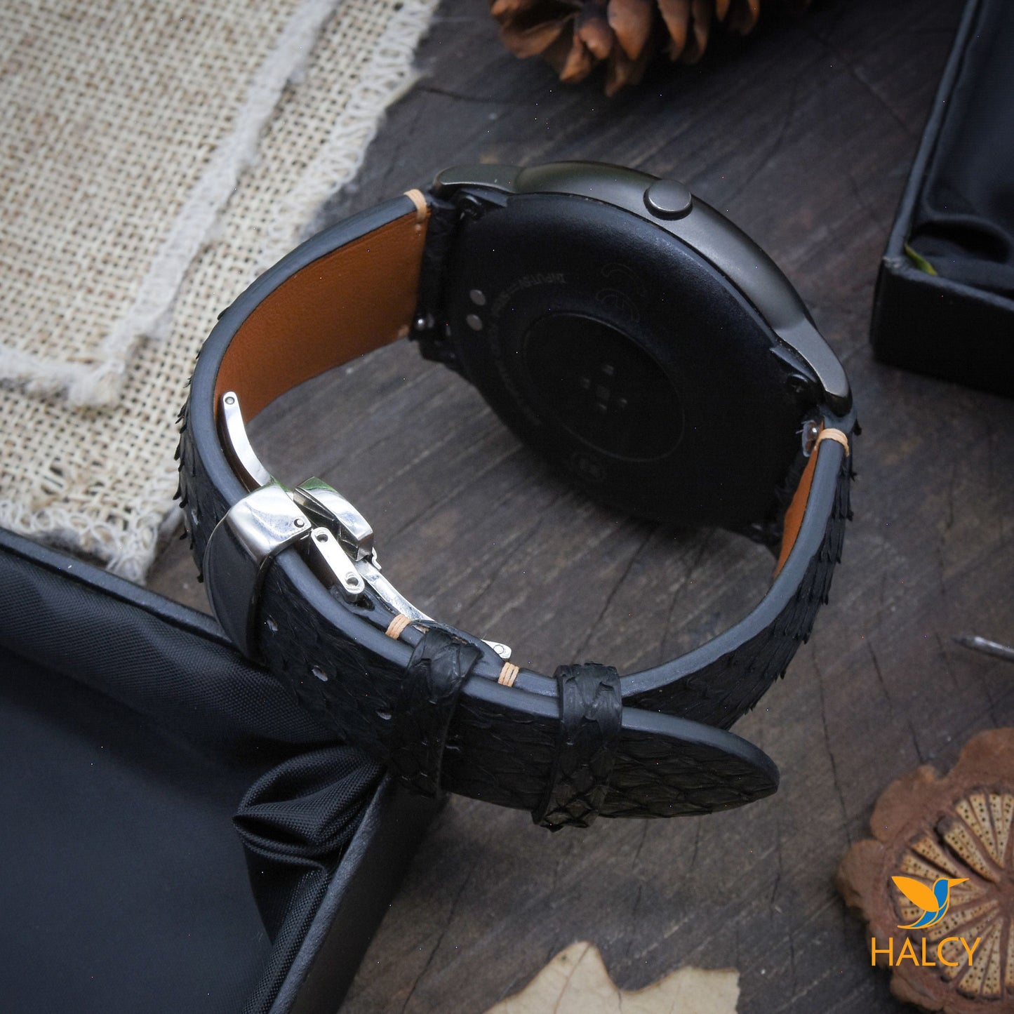 Dây đồng hồ Samsung, Garmin da trăn - Chốt tháo lắp nhanh - Khóa bướm - Lựa chọn màu khóa