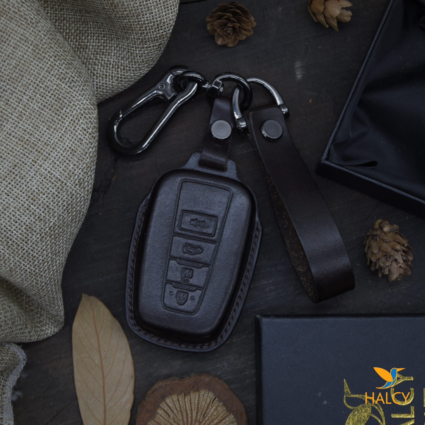 Bao da chìa khoá TOYOTA - CAMRY 2018, 2017 - da bò Italia (Full Grain Vegetable Tanned)