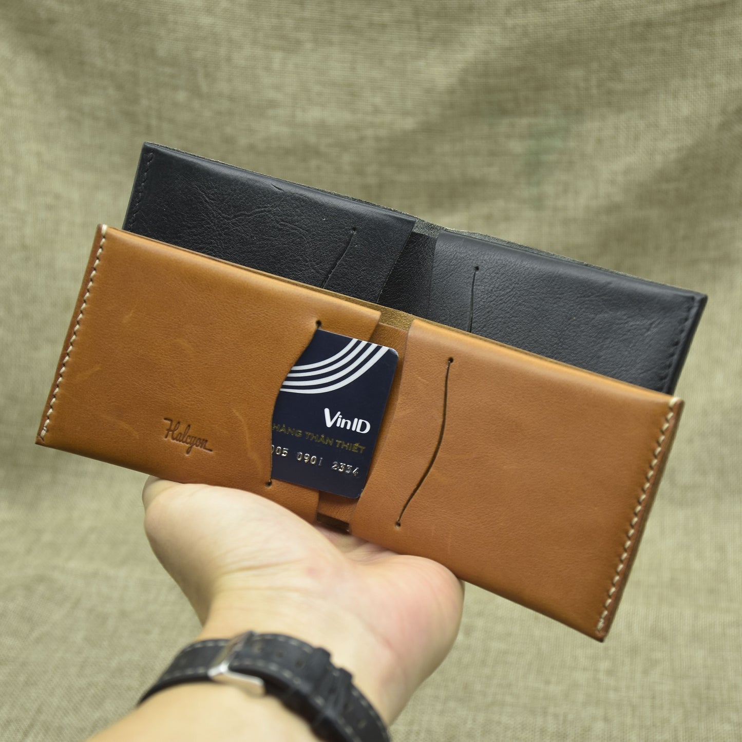 VÍ HANDMADE - DÁNG NGANG 2 - DA VACHETTA - VẼ HÌNH THEO YÊU CẦU