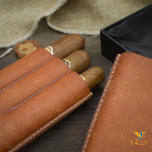 Bao cigar 3 điếu da Pueblo
