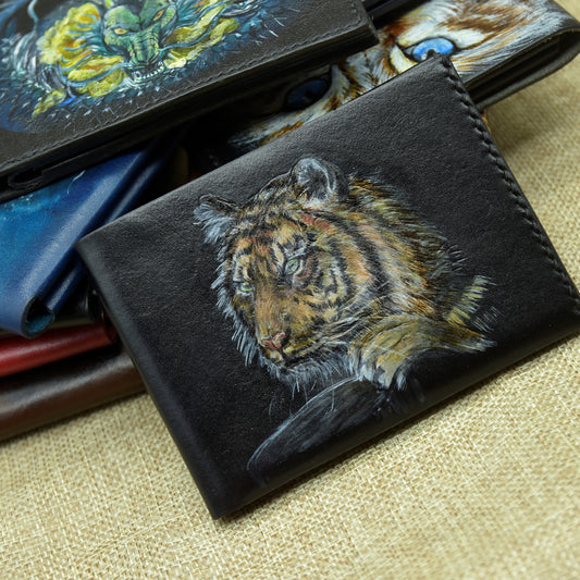 VÍ HANDMADE - DÁNG NGANG 1 - DA VACHETTA - VẼ HÌNH THEO YÊU CẦU