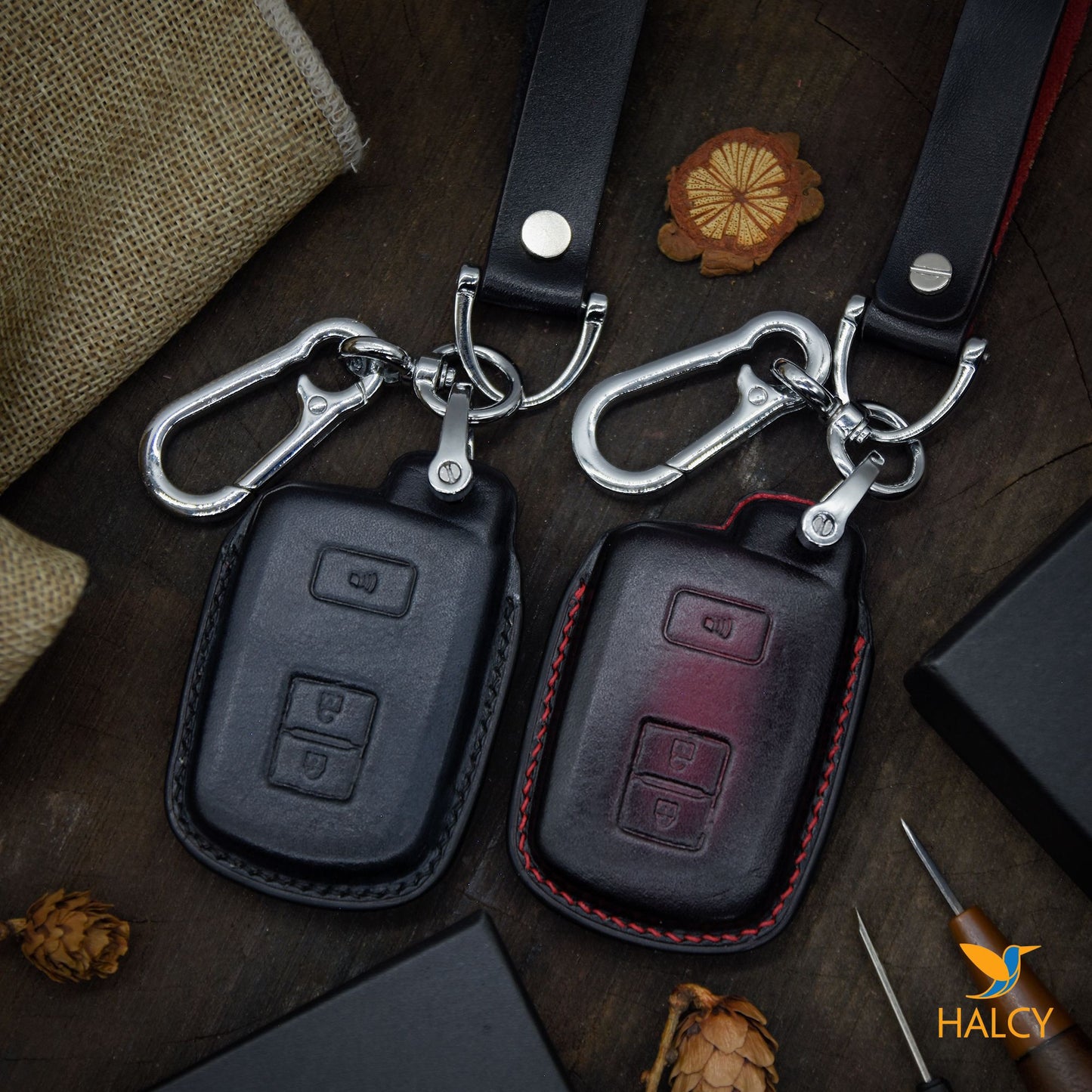 Bao da chìa khoá TOYOTA - Land Cruiser, Altis, Toyota Camry 2.5Q - Da bò Italia (Full Grain Vegetable Tanned)