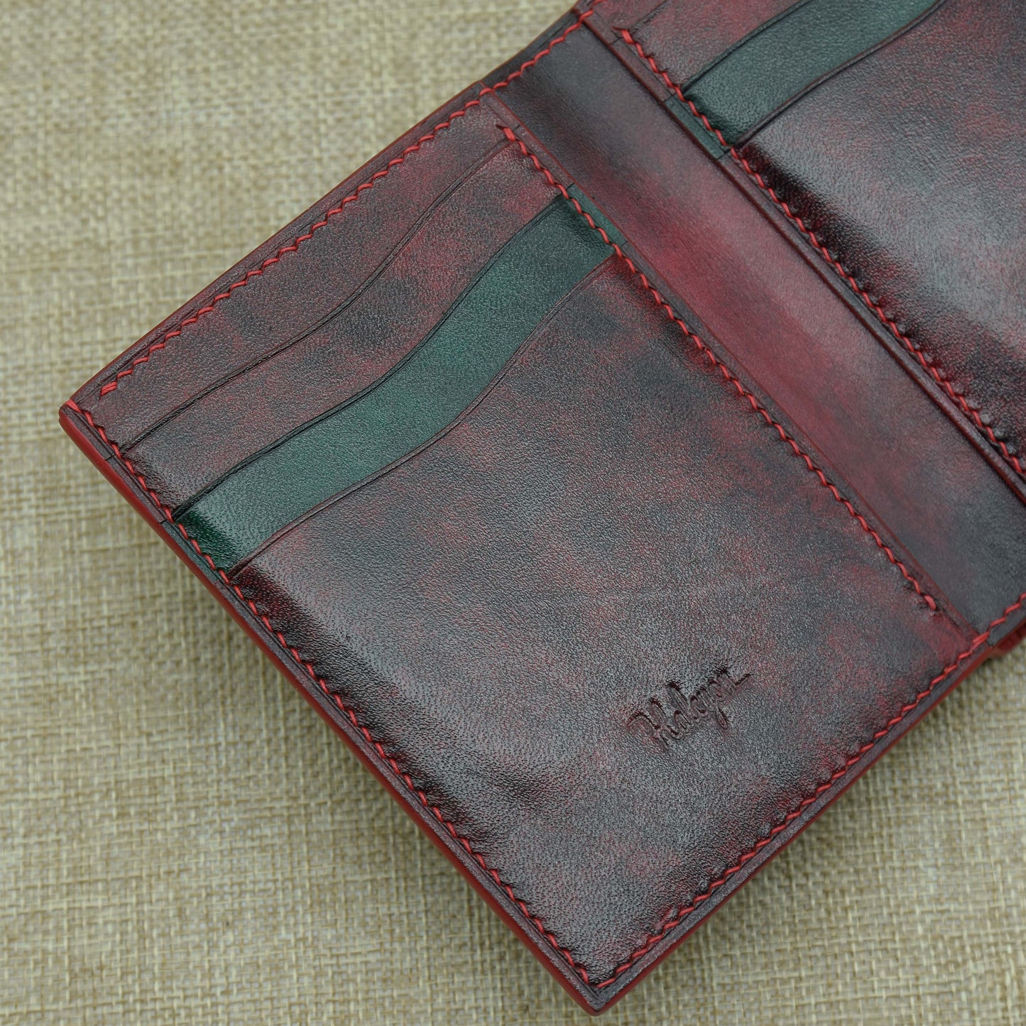 VÍ HANDMADE PATINA DẬP - DÁNG ĐỨNG - DA VEG