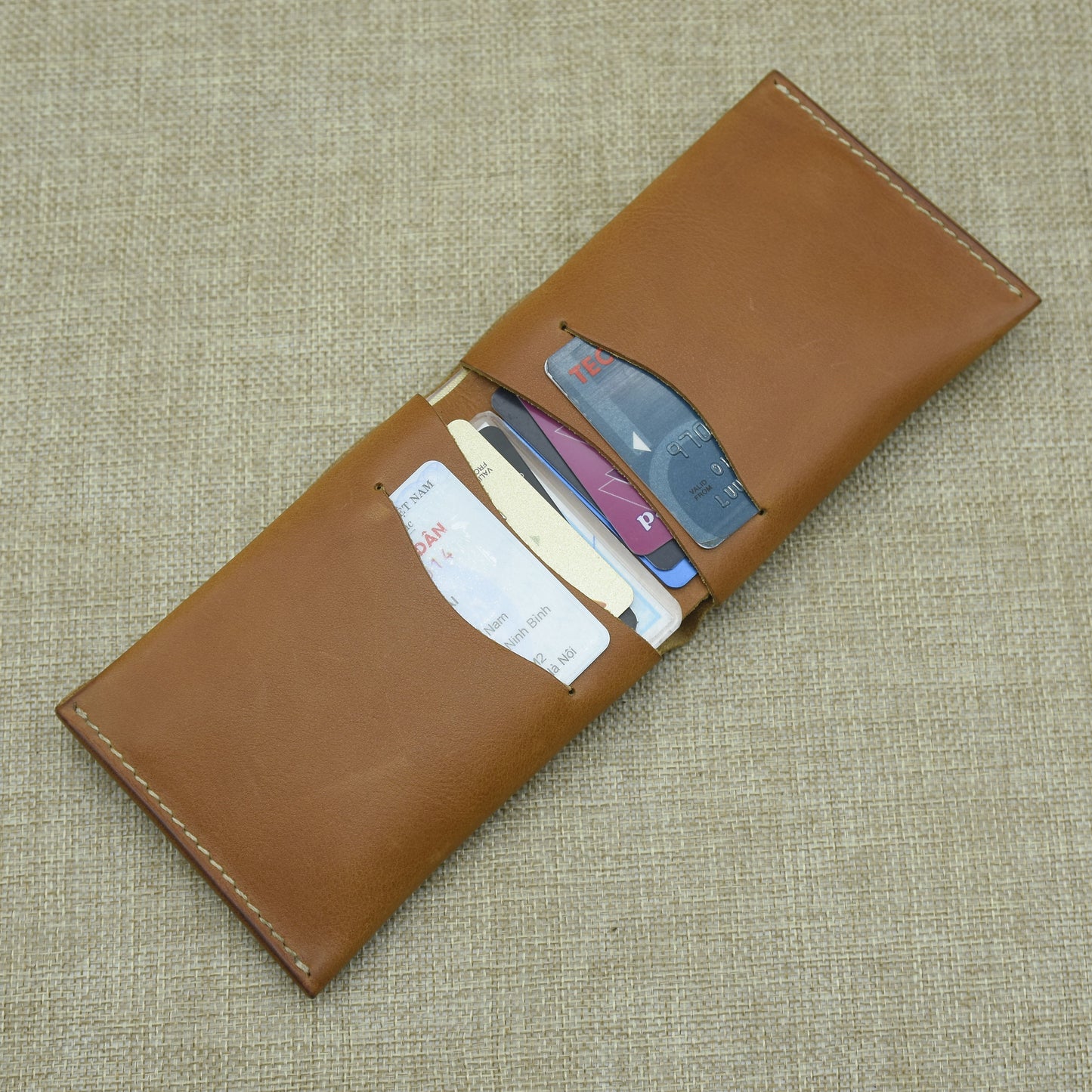 VÍ HANDMADE - DÁNG NGANG 2 - DA VACHETTA - VẼ HÌNH THEO YÊU CẦU