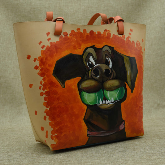 Túi Tote bag da Veg Ý, vẽ hình theo yêu cầu
