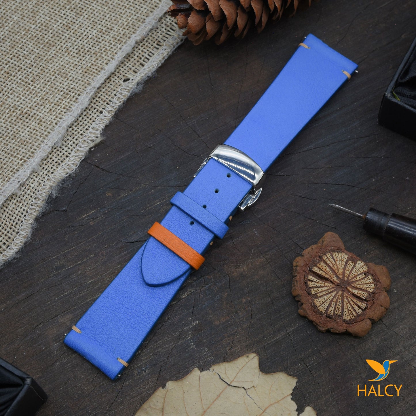 Dây đồng hồ Samsung, Garmin da bê Swift - Chốt tháo lắp nhanh - Khóa bướm - Lựa chọn màu khóa