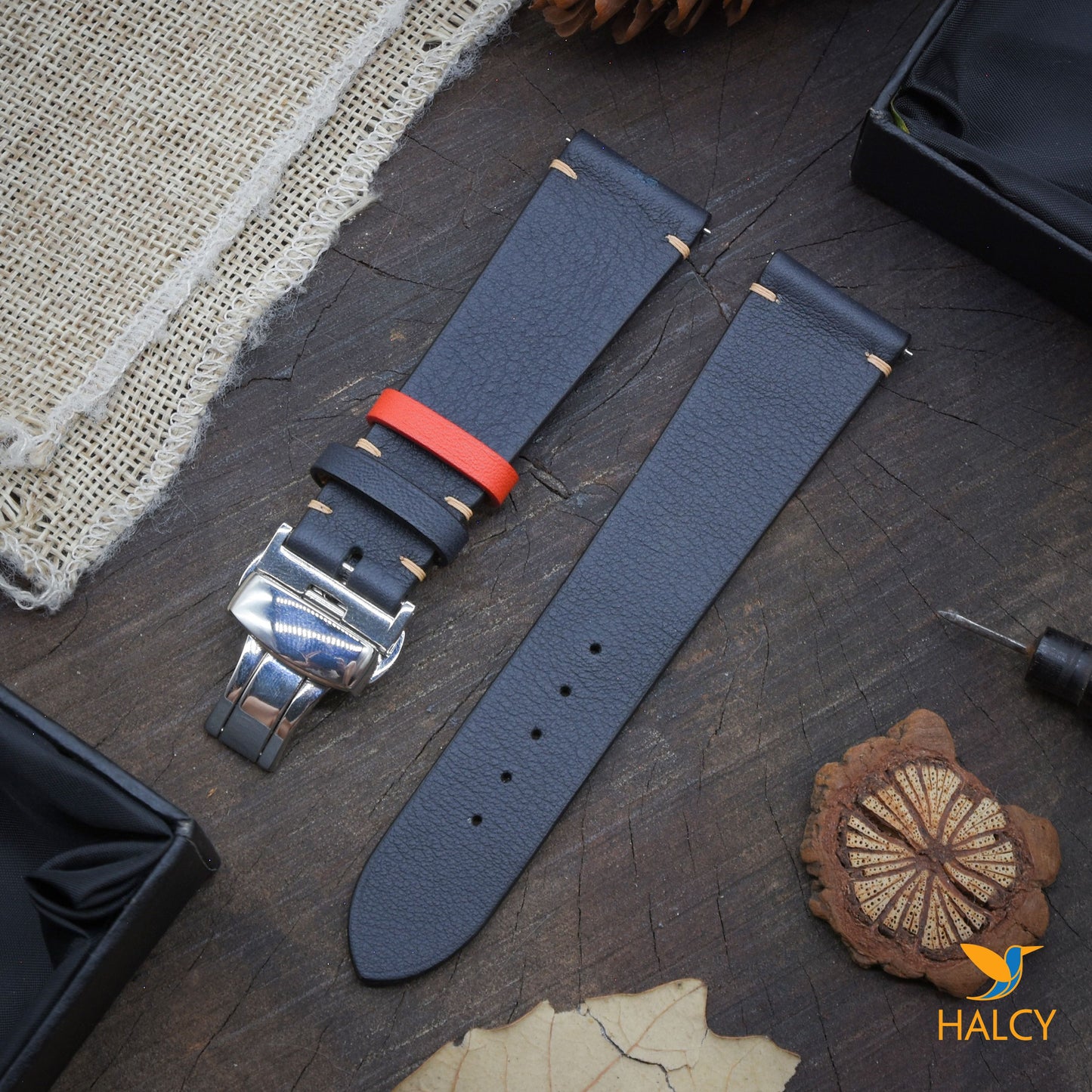 Dây đồng hồ Samsung, Garmin da bê Swift - Chốt tháo lắp nhanh - Khóa bướm - Lựa chọn màu khóa