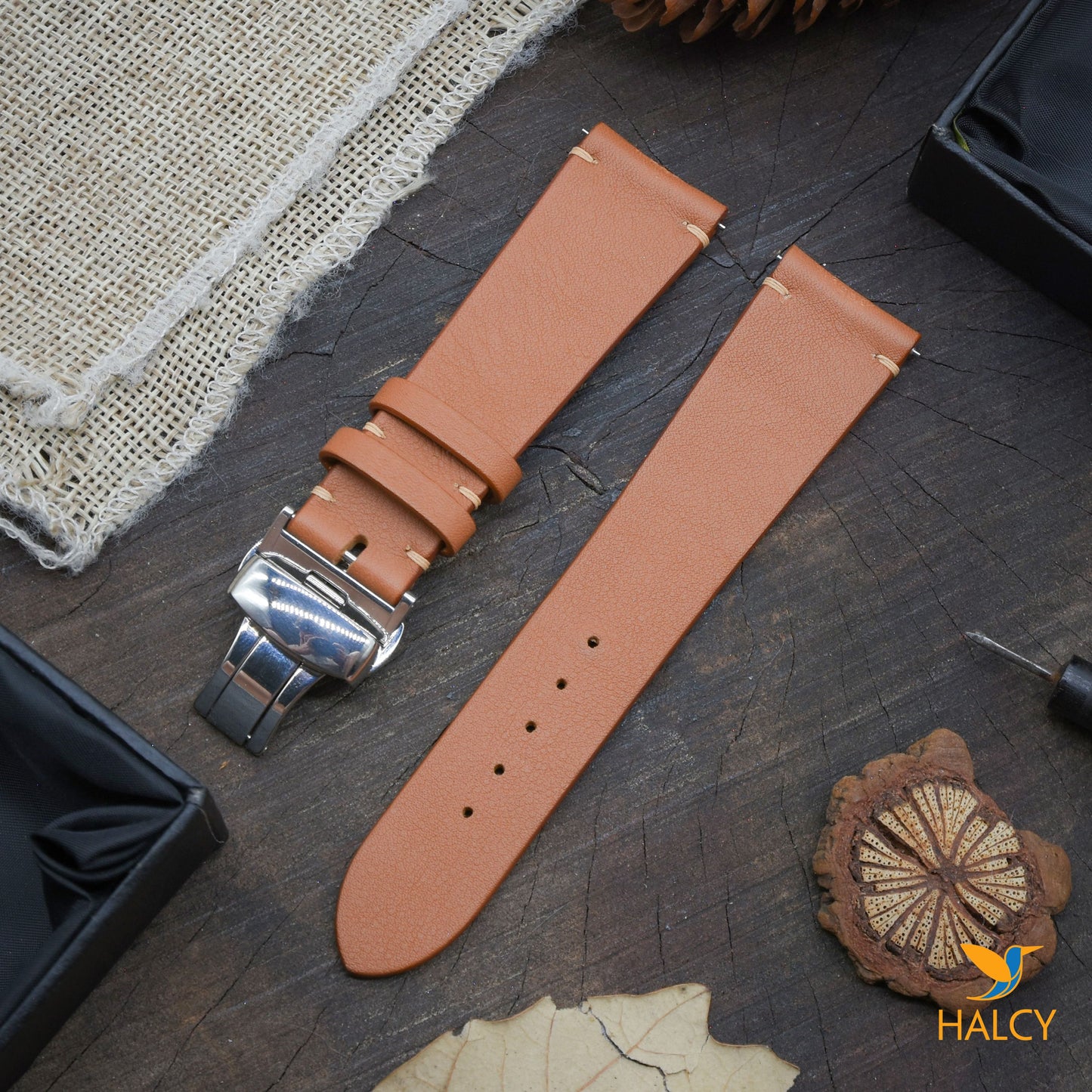 Dây đồng hồ Samsung, Garmin da bê Swift - Chốt tháo lắp nhanh - Khóa bướm - Lựa chọn màu khóa