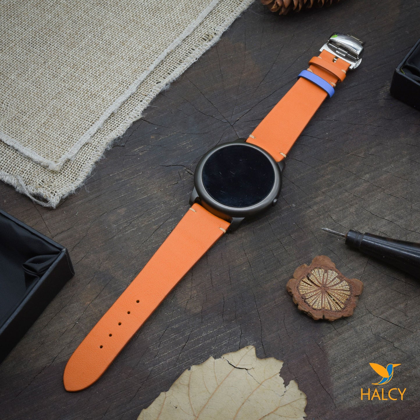 Dây đồng hồ Samsung, Garmin da bê Swift - Chốt tháo lắp nhanh - Khóa bướm - Lựa chọn màu khóa