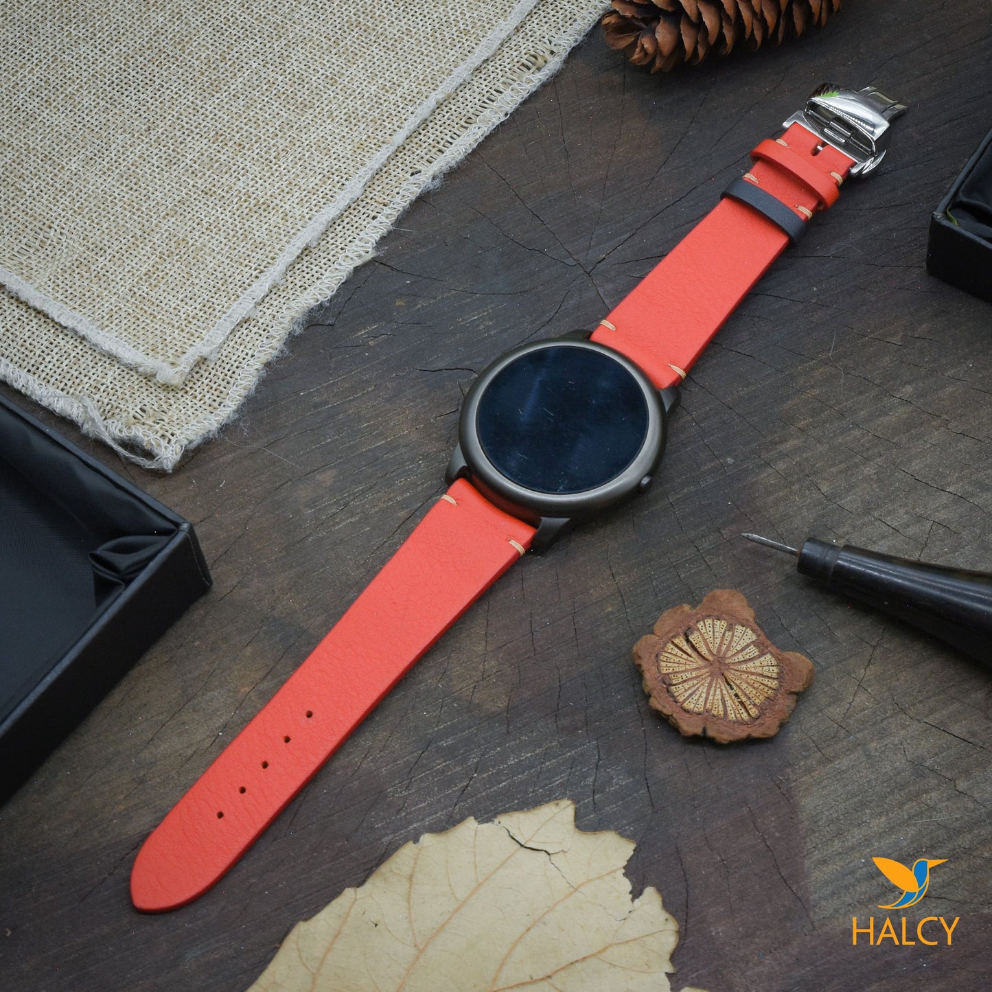 Dây đồng hồ Samsung, Garmin da bê Swift - Chốt tháo lắp nhanh - Khóa bướm - Lựa chọn màu khóa