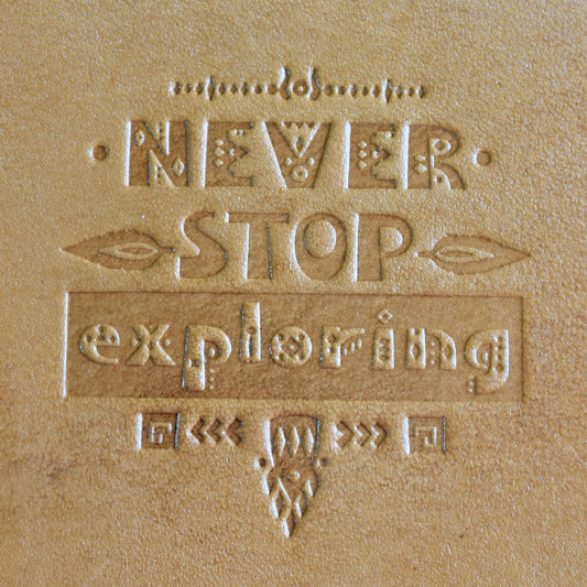 Hình dập nhiệt Never Stop Exploring/MP046 - Halcyon VN