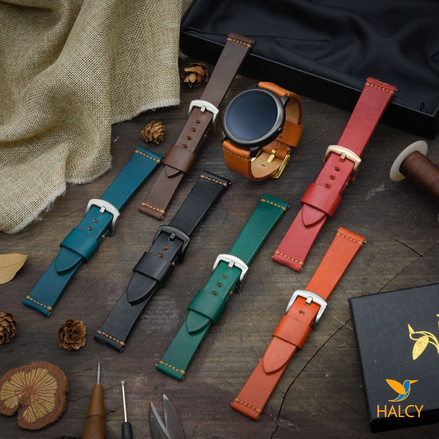 Dây đồng hồ Samsung, Garmin da  Ý - Chốt tháo lắp nhanh - Lựa chọn màu khóa