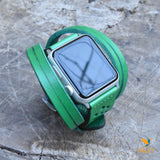 Dây đồng hồ Apple Watch hai vòng màu xanh lá cây làm thủ công từ da bò Vegetable Tanned  của Ý - Lựa chọn màu khóa