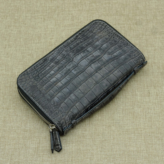 Clutch nam da cá sấu Nubuck